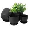 Flower Pot with Saucer Plastic Plant Pot with Drainage Holes Modern Decorative Planter