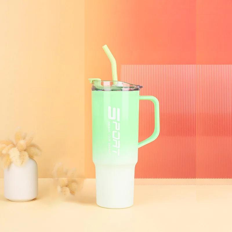 

Portable 40Oz Cup Tumbler with Handle Kawaii Water Bottle Water Bottle Sports Water Cup Plastic Cup in Summer Car Mug