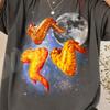 Three Chicken Wing Moon Shirt, Vintage Fried Chicken Galaxy Tee, Celestial Foodie Art, Aesthetic 90s Chicken Graphic, Funny Snack Lover Gift
