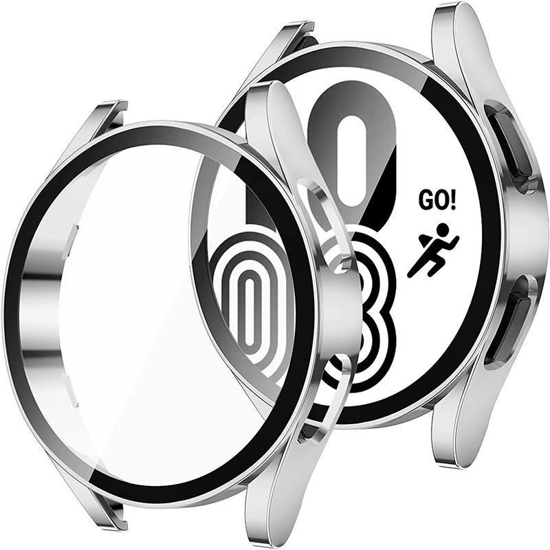 Glass+Case for Samsung Galaxy Watch 5 4 40mm 44mm Accessorie PC All-around Anti-fall Bumper Cover Watch5 Watch4 Screen Protector