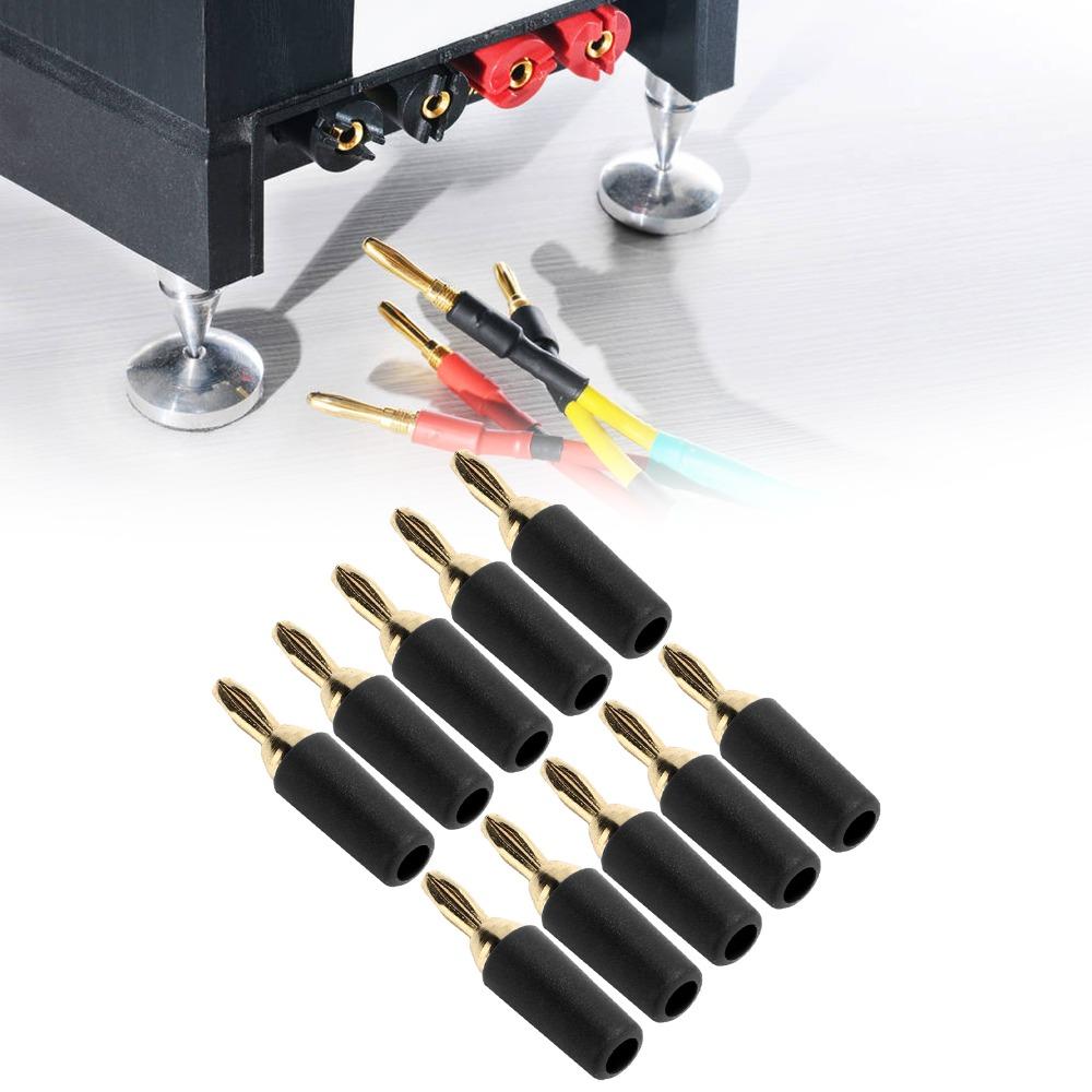 

10 PCS 2.5mm Banana Plug Assortment Copper Gold Plated Speaker Plug Connector Speaker Connection чорний