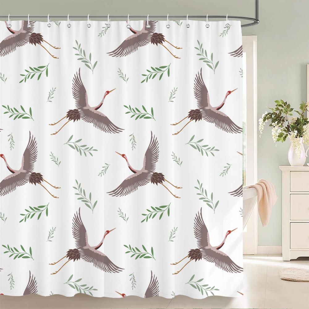 Colorful Beautiful Fresh Flowers Shower Curtain Bathroom Waterproof Polyester Butterfly 3D Print Curtains for Bathroom Shower
