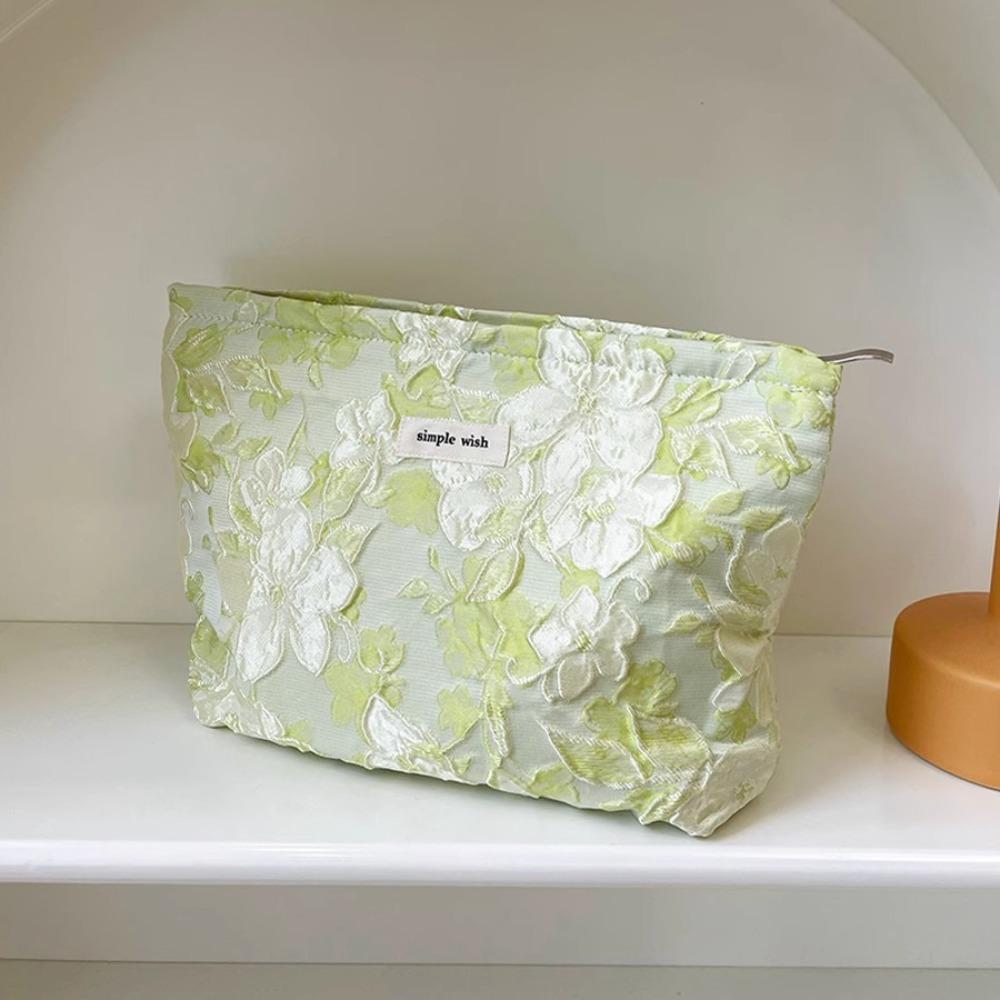 Women's Makeup Bag Fashion Floral Print Zipper Cosmetic Bag Travel Toiletry Pouch Makeup Portable Large Capacity Storage Bag