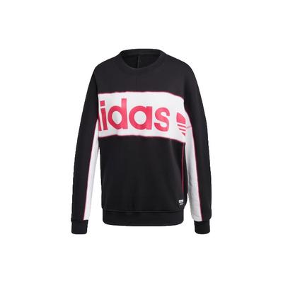 adidas Felpa Originals Trefoil Logo Grande Color Block Stile Americano Felpa Donna Nera FH7563