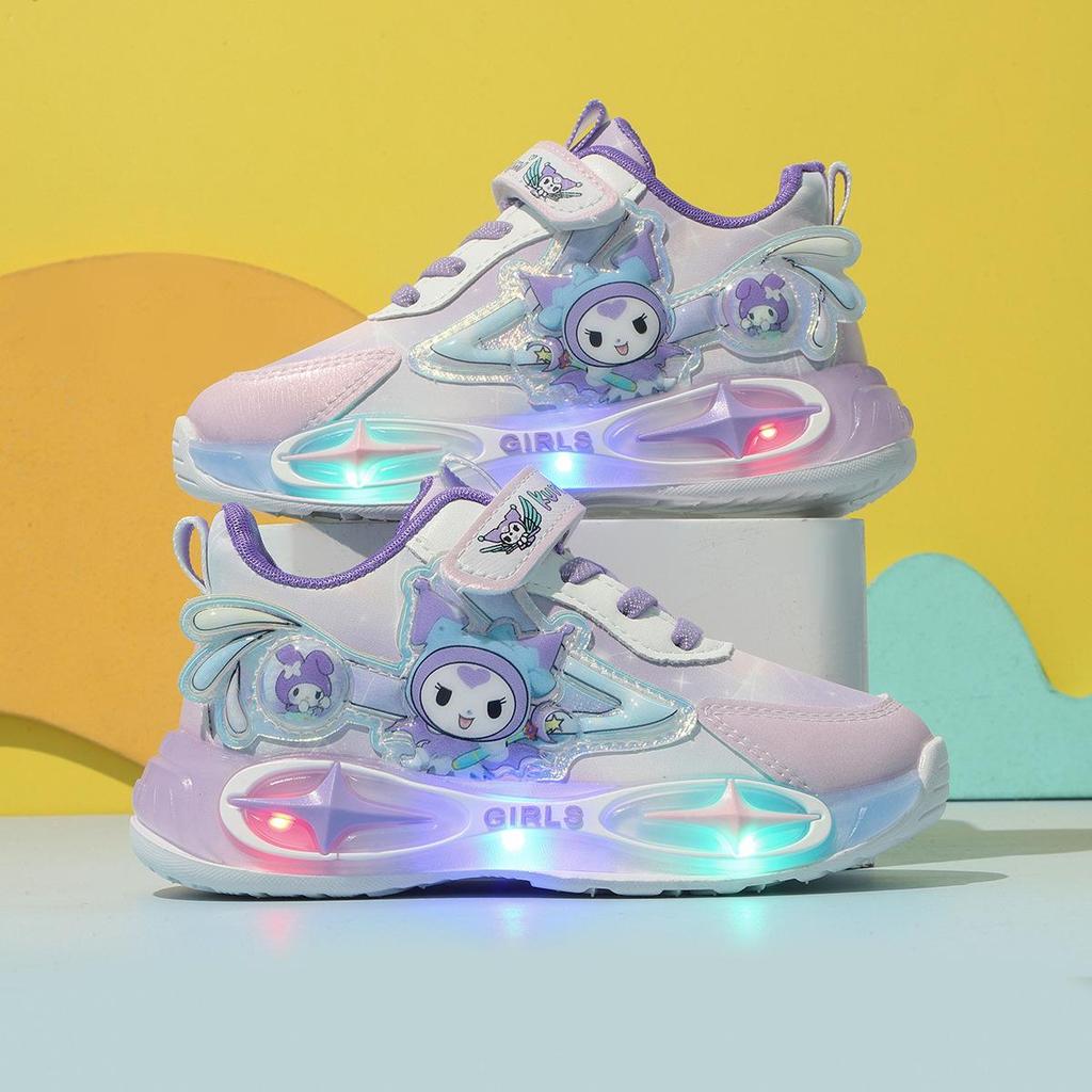 Kinder Leucht-Cartoon-Sneaker: 2025 Frühjahr/Herbst Kollektion für Mädchen (Alter 1-6) - Leuchtende Lederschuhe