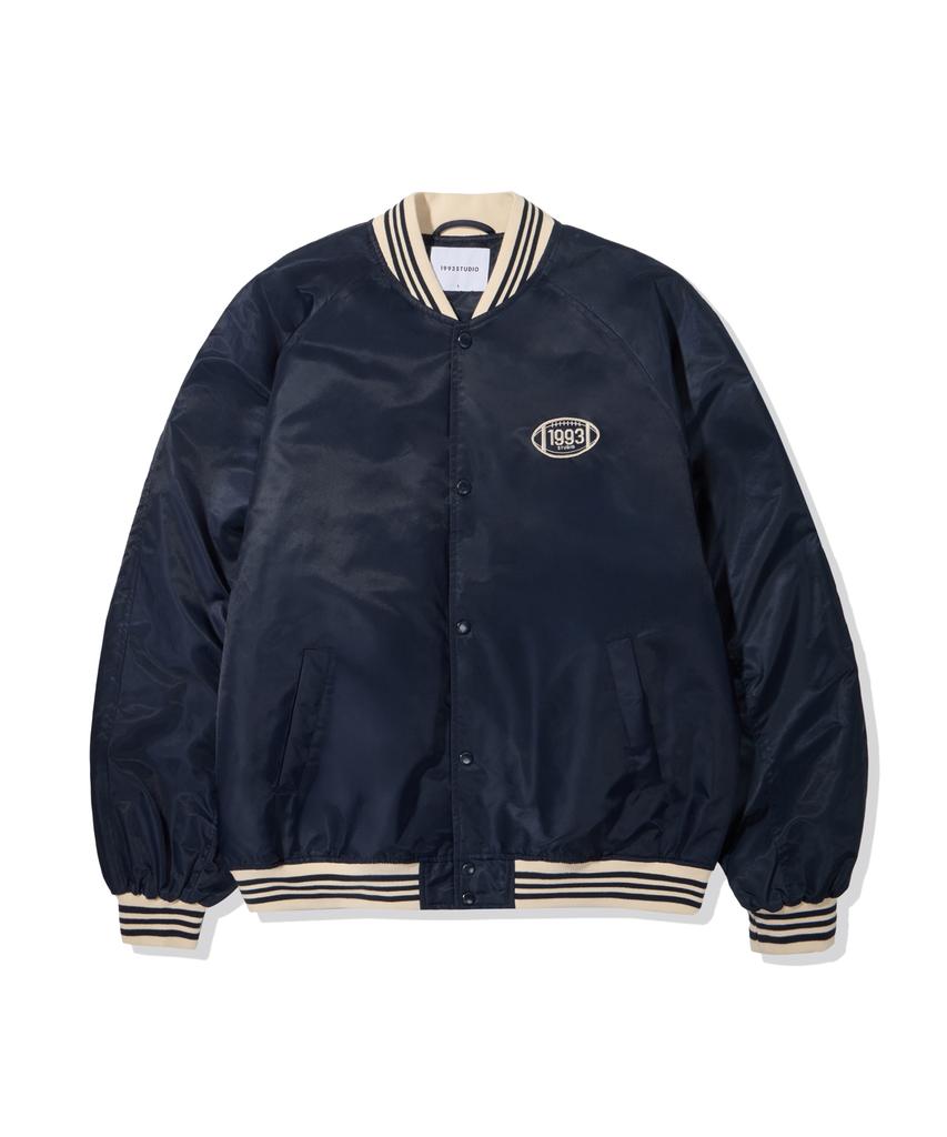 1993Studio 90S Rugby Nylon Varsity Jacket_Navy