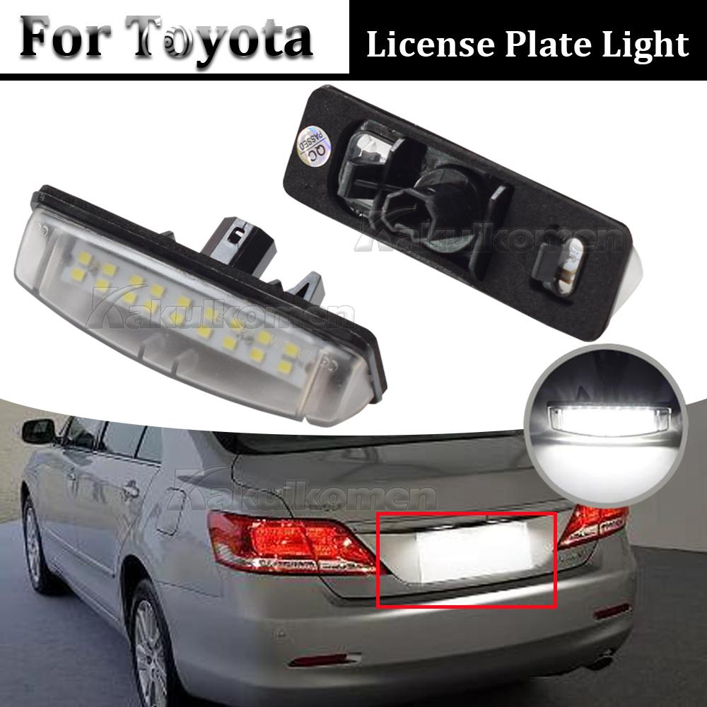2Pcs For Toyota Camry Aurion Avensis Verso Echo Prius Mitsubishi Colt plus Grandis White LED Number License Plate Light License Plate Lights 2