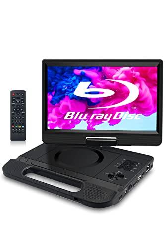 FANGOR Portable Blu-ray Player, 12.5" (10.1"), Rotating Screen, HDMI Output, CPRM, Earphone Jack Input/AV Input/Output, 3 Power Sources, Instruction M