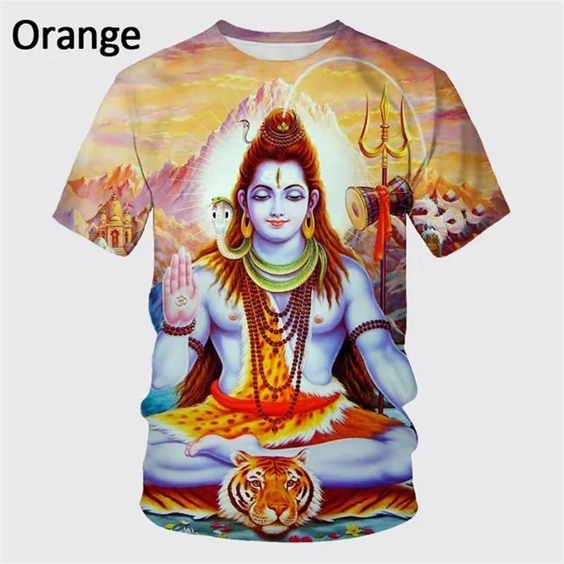 3D printed T-shirts designed by Indian gods for men and women, round neck short sleeved T-shirts, cool summer casual T-shirts, latest fashion