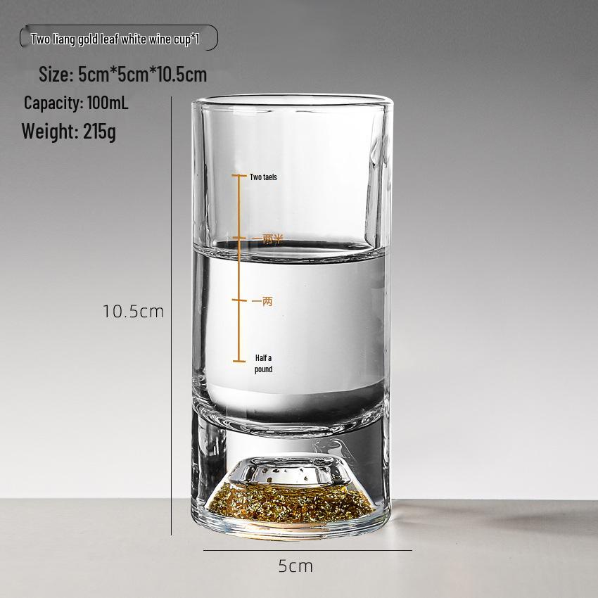 Gold Leaf Crystal Shot Glass - Diamond Surface Liquor Cup & Decanter.