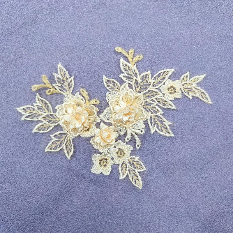 1pair Embroidered Three-dimensional Lace On Flower Wedding Dress Accessories DIY Lace Stickers Bridal Dress Decoration