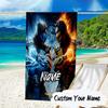 Custom Name Thunderous Warrior's Kombat Microfiber Beach Towel Super Soft & Absorbent for Bath, Beach, Travel Bath Time Accessory, Fan Gifts