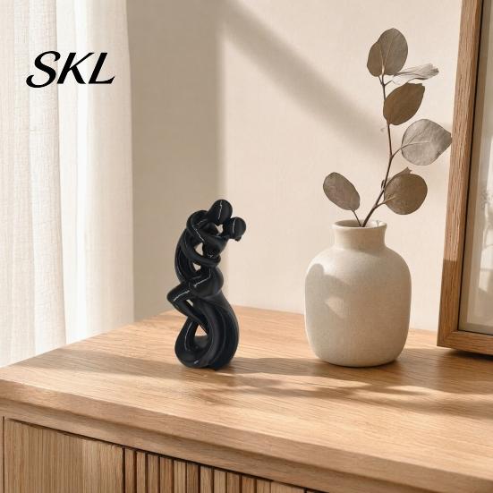 Minimalist Couple Decor 3D Printed Tango Dancer Statue, Abstract Art Figurine with Elegant Ballroom Pose, Modern Stable Base Statue Home Sculpture for