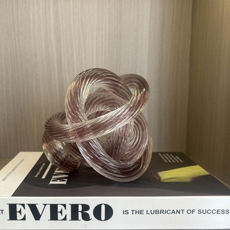 Kreatywne Szklane Kule Geometryczny Węzeł Przezroczyste Szklane Rękodzieło Ozdoby z Kulk Wełnianych Akcesoria do Dekoracji Domu