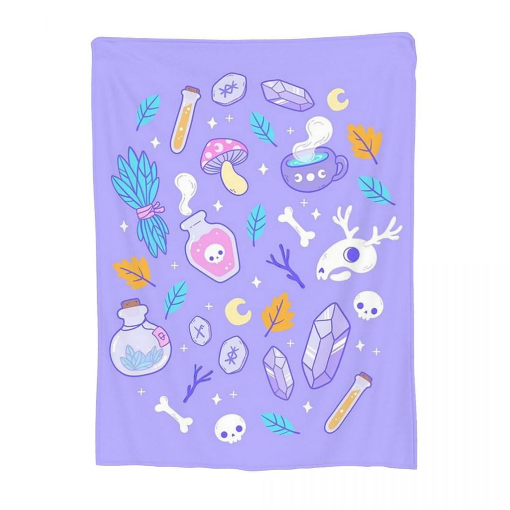Herb Witch Black And White Nikury Blanket Soft Warm Flannel Throw Blanket Bedding for Bed Living room Picnic Travel Home Couch