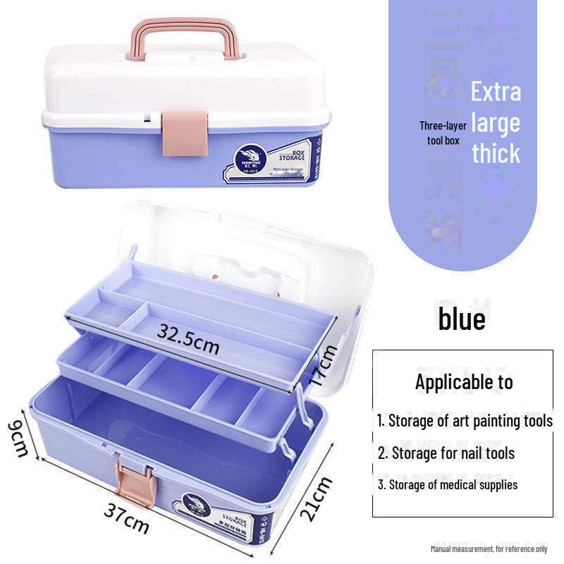 Large Capacity 3-Layer Transparent Art Tool & Pencil Storage Box