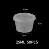 50/100 PIÈCES 25 ml Tasses à emporter jetables en plastique Contenants Boîte de rangement pour sauces épices Avec couvercles Outils de cuisine maison