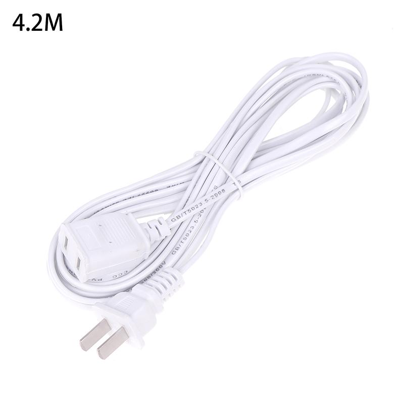 Ac Power Cord White Black Red Line With On/Off Switch Button Cables Wire Two-Pin Plug Cable Extension Cords Adapter