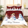 Christmas Snowman Down Comforter Set Bedding Set 3-piece Duvet Cover Set