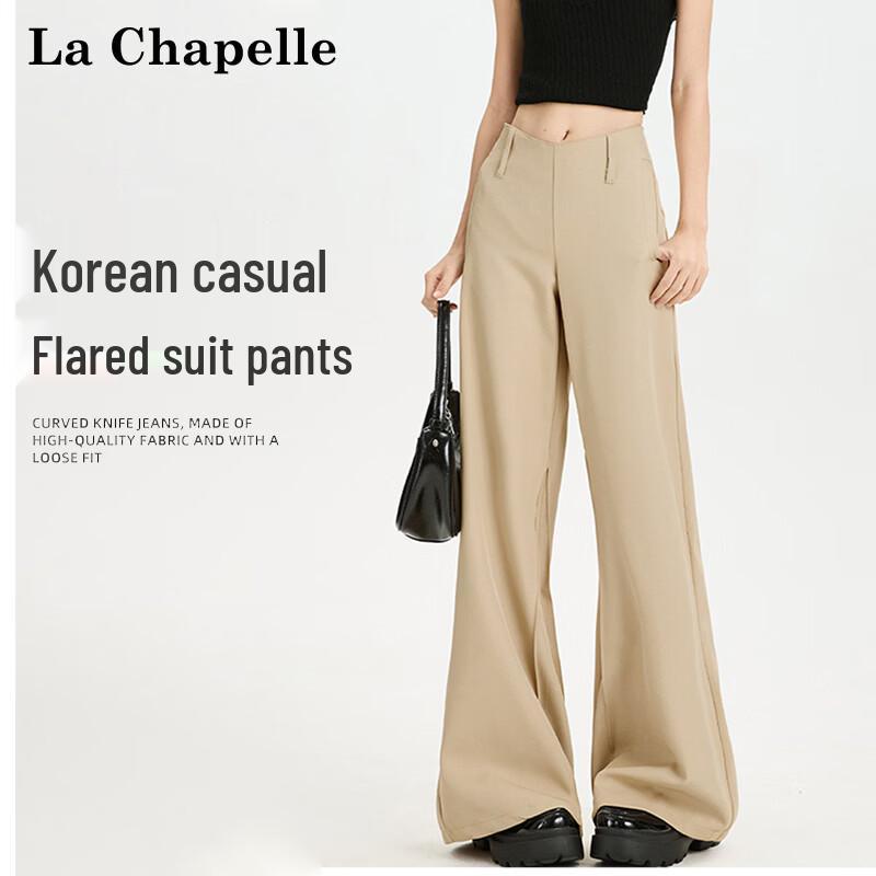 La Chapelle Women's High-Waisted Flared Trousers