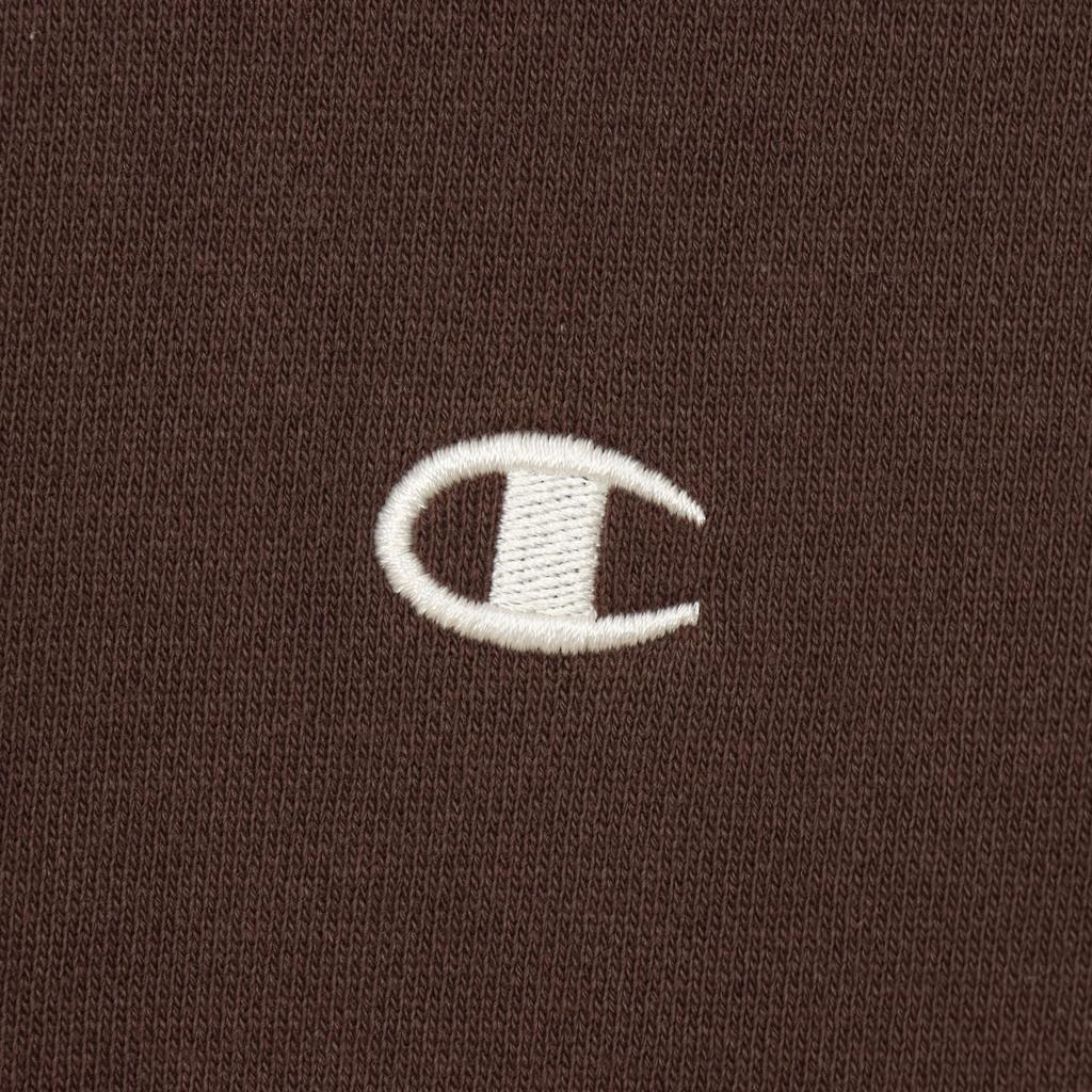 Long Brushed One Point Logo Hooded Brown [Champion] Sweatshirt, Sleeve, 100% Cotton, Lining, RelaxFit, Embroidery, Sweatshirt, Men's Casual, C3-A102