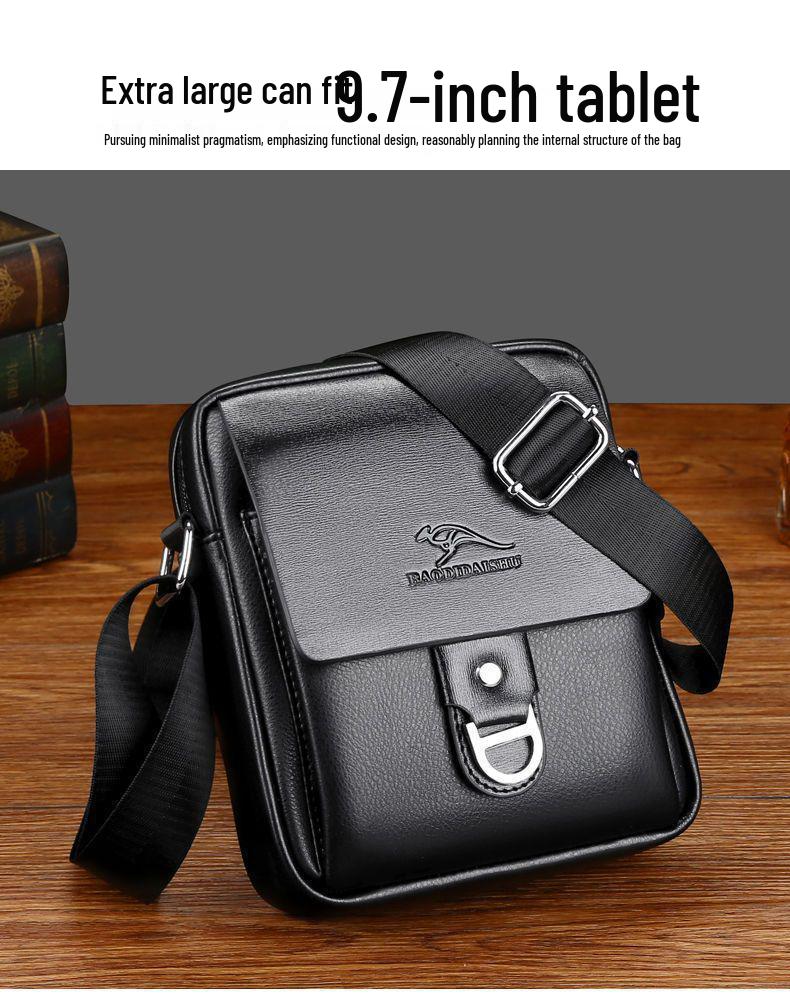 Men's Genuine Leather Crossbody Backpack - Casual & Business Trendy Bag