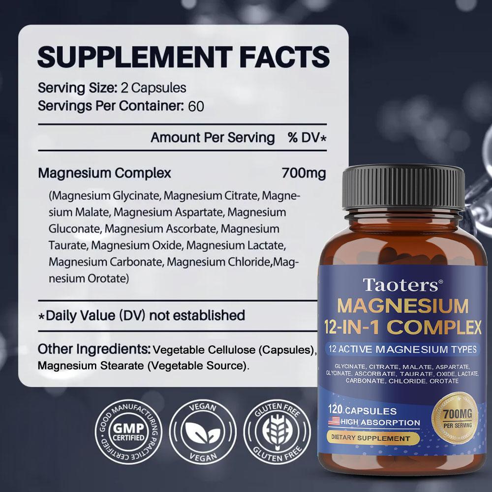 12 v 1 Hořčíkový komplex 700 mg 120 kapslí Doplněk stravy