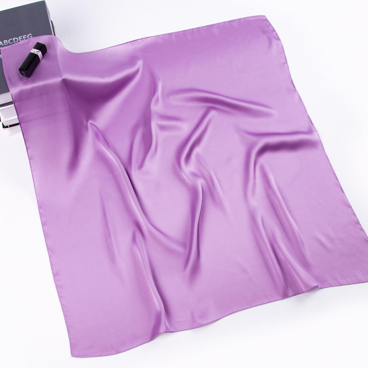 70*70cm Quadratisches Seidentuch für Damen Mode Damen Satin Hals Haarband Bandana Damen Foulard Strandstolen Hijab Schals Pareo pink