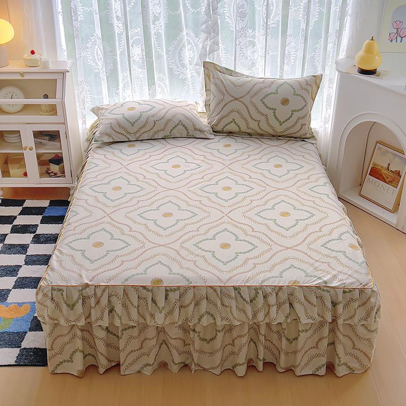 Double Bed Skirt Simple Style Bedspread Queen Size Bed Cover Breathable Mattress Protector Falda De Cama (Pillowcase Need Order)