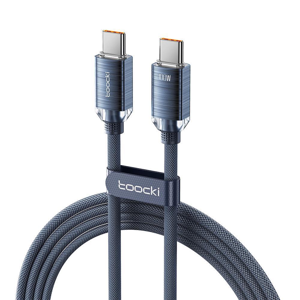 Tuqi PD100W Fast Charging Aluminum Alloy Dual Type-C Braided Data Cable for Huawei, Apple, and other 15 Mobile Phones.