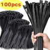 Cravată din nailon din plastic cu autoblocare 100 buc. negru 5x300 inel de fixare pentru legături pentru cabluri4x200 pentru prindere pentru cabluri cu fermoar curea set de legături pentru cabluri din nailon