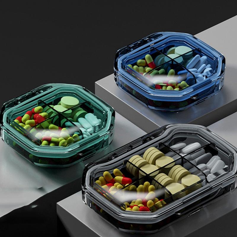 

4/6 Grids Pill Organizer Container For Tablets Travel Pill Box Portable Transparent Division Small Pill Case
