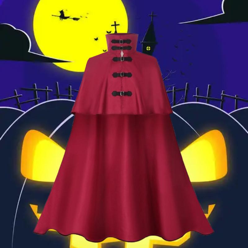 Medieval Hooded Cloak Gothic Long Trench Cape Costume For Halloween Party