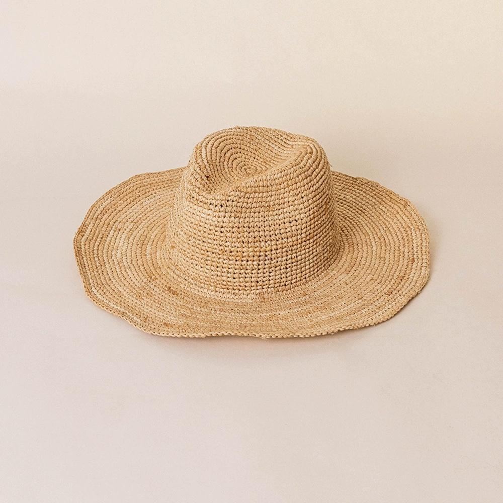 202507-hh5004A INS CHIC summer raffia grass soft brim shade panama holiday fedoras cap men women leisure JAZZ hat