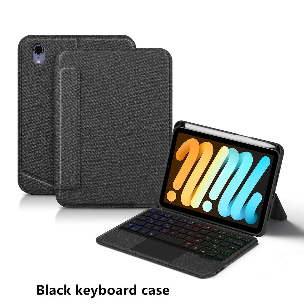 Touchpad Keyboard for iPad Mini A17 Pro Case with Pencil Holder for iPad Mini 7, Mini6, 8.3'' Tablet Backlit Keyboard Cover Foli