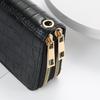 Women's Crocodile Pattern Double Zipper Clutch Wallet - 2025 European & American Fashion Style.