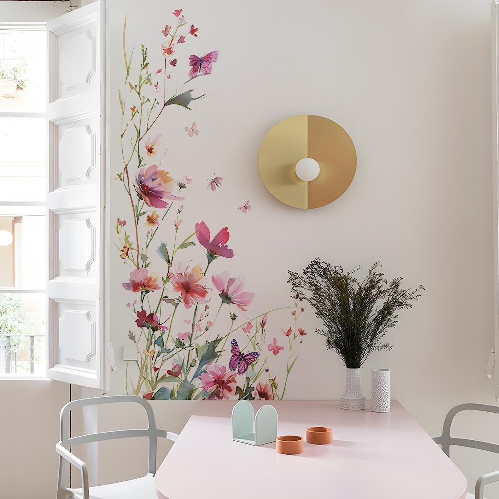 Flori Pictate Frunze Dormitor Sufragerie Fundal Peisagistic Autocolante Decorative