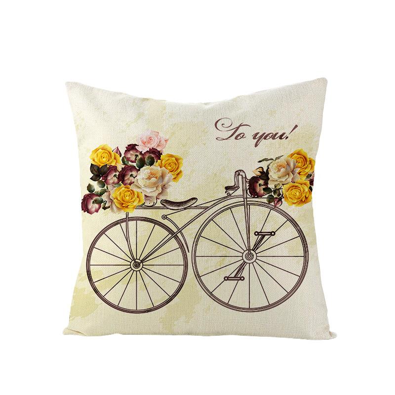 Valentine's Day Pillowcase Floral Series Square Polyester Pillowcase Home Cushion Cover