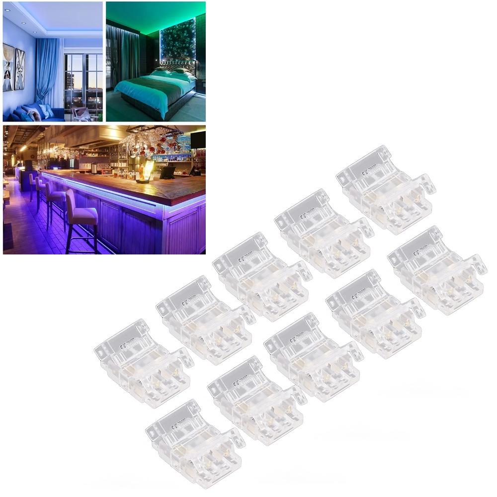 10pcs 10mm COB Light Strip Connectors Transparent LED Strip to Wire Connectors  Office Use