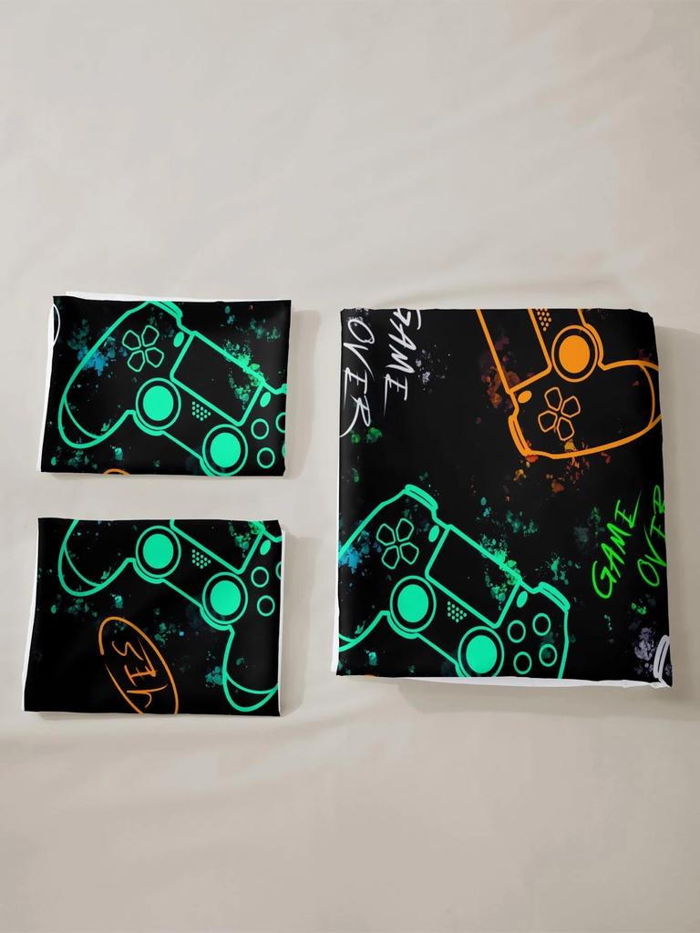 Gamer Bedding Sets For Boys Gaming Duvet Cover Set Queen Video Games Comforter Cover,Playstation Designs Bed Set For Teen Boys
