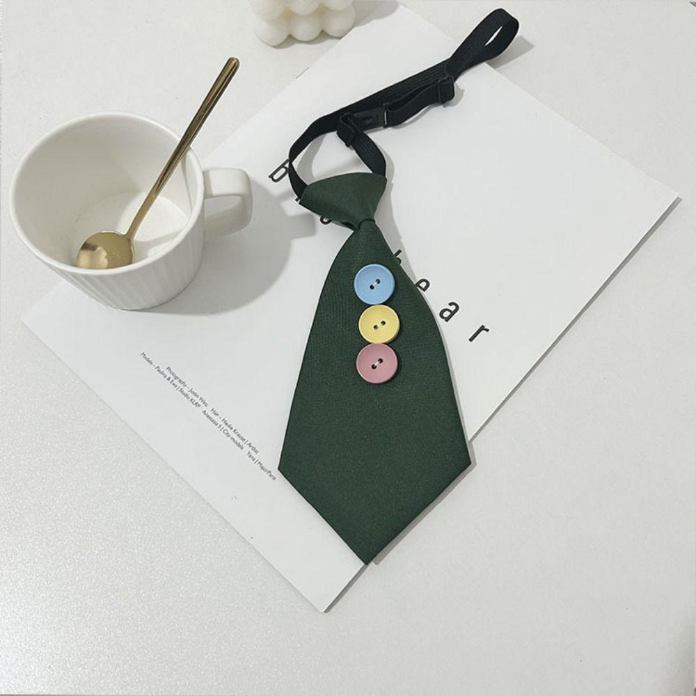 Multicolor Lazy Neckties Colorful Buttons Rubber Band Tie Creative Shirt Tie  School Uniform