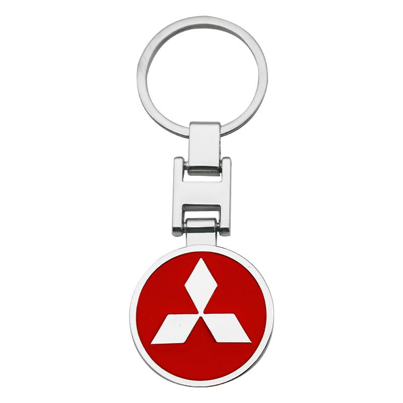 For Mitsubishi Lancer 9 10 Asx Outlander 3 Pajero L200 3D Metal+Leather Car KeyChain Key Ring Chain Auto Styling Accessories