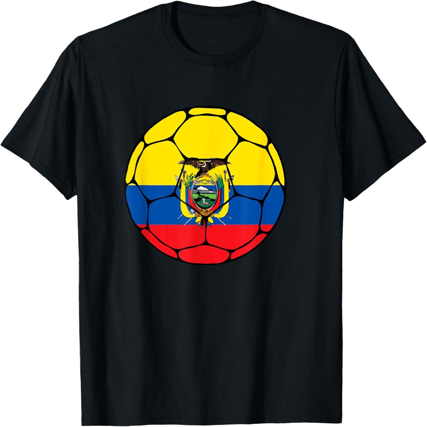 Ecuador Soccer Ball Flag Jersey Ecuadorian Football Gift T-Shirt S