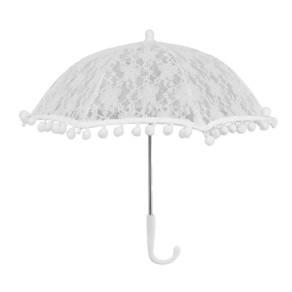 Biały Koronkowy Parasol Vintage Ślubny Koronkowy Parasol dla Panny Młodej Dziecięcy Kostium na Zdjęcie Koronkowy Parasol do Rekwizytów Fotograficznych
