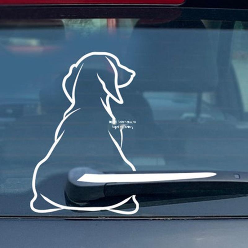 Adorable Cartoon Dog Rear Window Wiper Sticker for Cars
