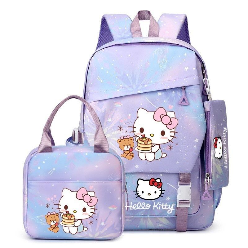 3-teiliges Schulrucksack-Set für Schüler Große Kapazität Oxford-Stoff Schultasche mit Schultergurt und Federmäppchen