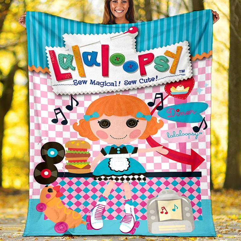 1pc Lalaloopsy1 Theme Blanket - Digital Print, Polyester, Cozy for All Seasons, Perfect for Outdoor, Camping, and Travel
