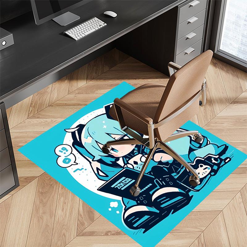 Hatsune Miku Printed Absorbent Washable Carpet, Non-Slip Bathroom Mats, Kitchen Rugs, Yoga Mat,Living Room Entrance, Camping Picnic Rugs