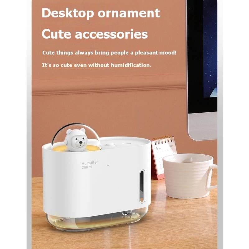ABBP-For Mini USB Humidifier Space Bear Night Light, Portable Aroma Diffuser For Home And Office