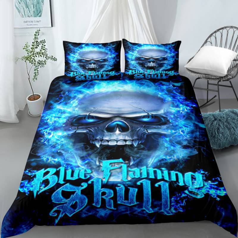 3D Digitaal Print Dekbedovertrek Driedelig Schedel Verdikt